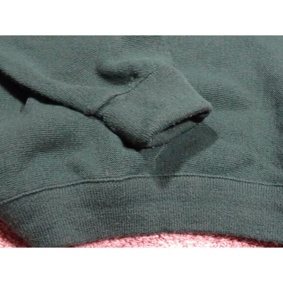 Vintage Classic Preppy Izod V-Neck Sweater Forest Green Made in USA XL Acrylic - Picture 3 of 7